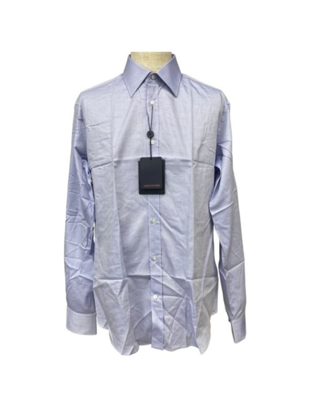 Louis Vuitton Shirt Long Sleeve Casual Slim Fit Cotton Blue